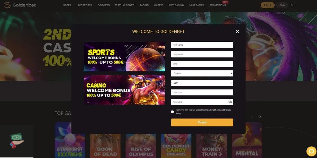 GoldenBet Casino login